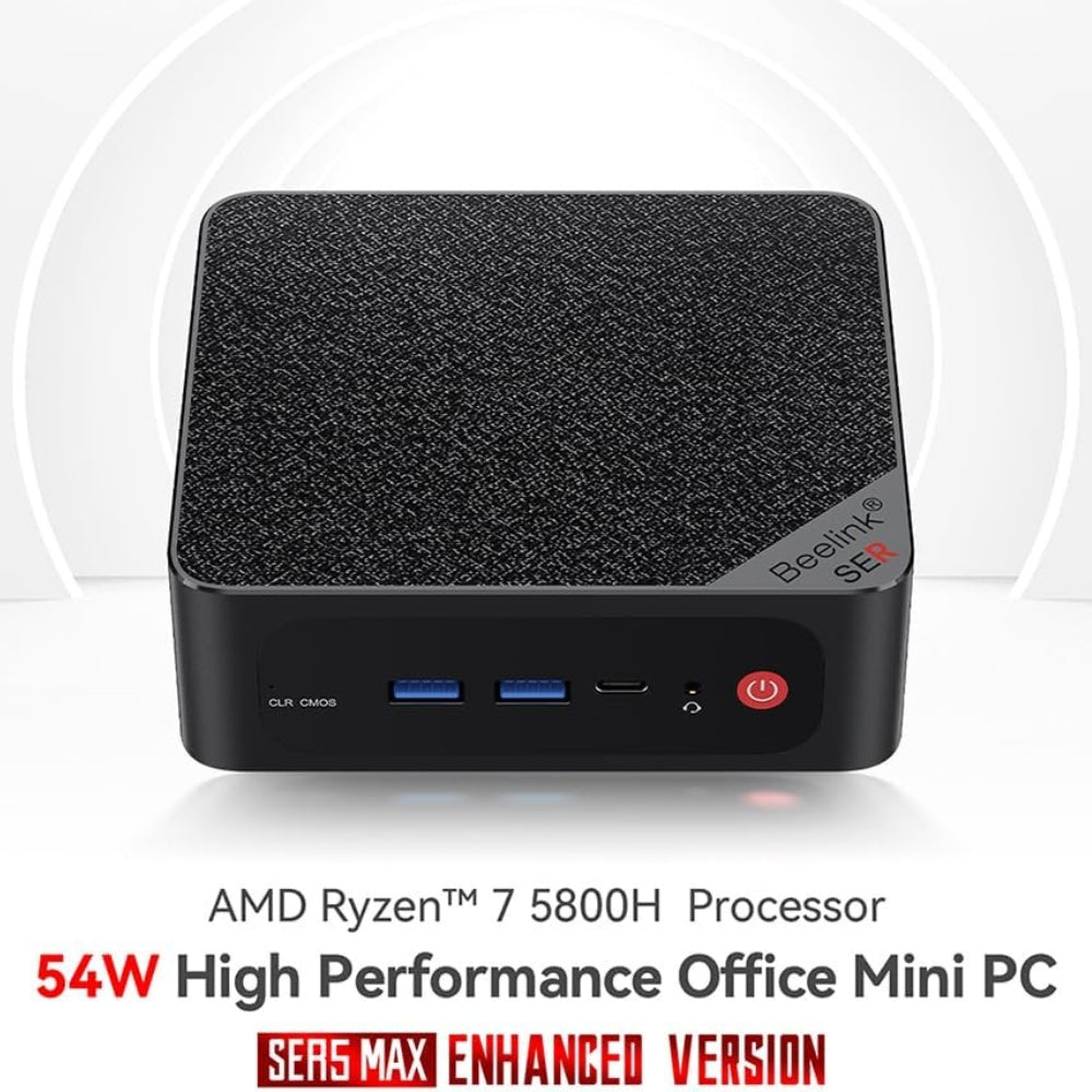 Beelink SER5 MAX Mini PC, AMD Ryzen 7 5800H(up to 4.4GHz) 8C/16T, Mini Computer 32GB DDR4 RAM 500GB NVMe SSD