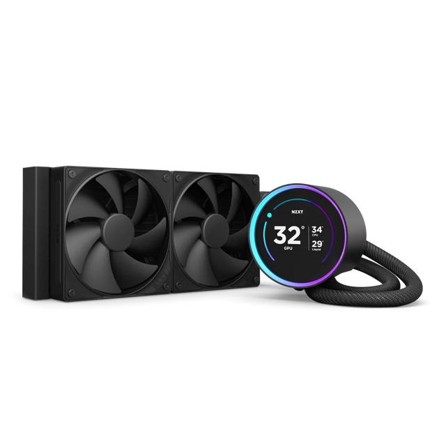 NZXT Kraken Elite all-in-one liquid CPU cooler with circular LCD pump head