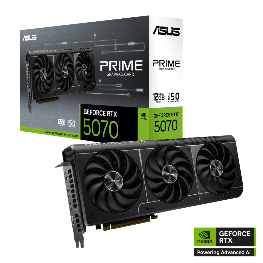 ASUS PRIME GeForce RTX 5070 OC 12GB 192-Bit GDDR7 PCI Express 5.0 DLSS 4.0 Graphics Card