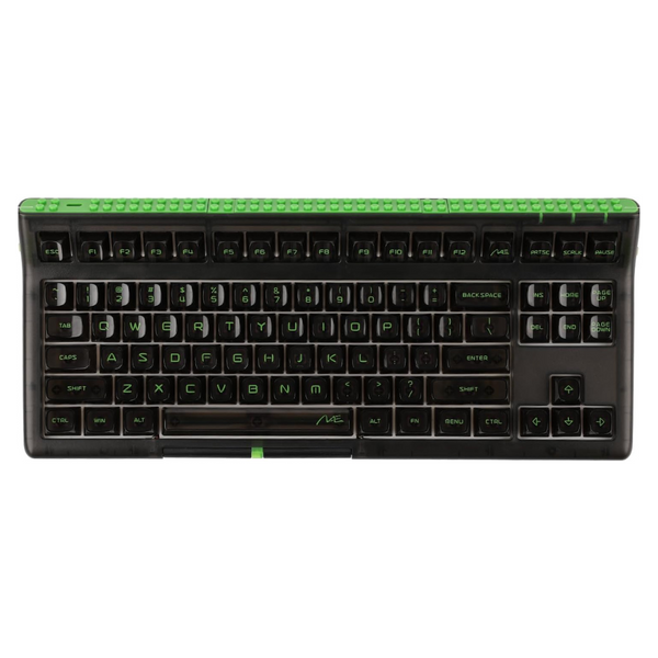 EPOMAKER Brick 87 Tri-Mode TKL Hot Swappable Mechanical Keyboard (Clear Black, Flamingo Switch)