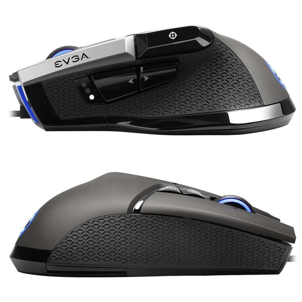 EVGA X17 Gaming Mouse, Wired, Grey, Customizable, 16,000 DPI, 5 Profiles, 10 Buttons, Ergonomic