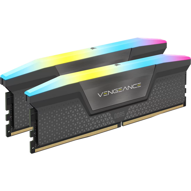 Corsair VENGEANCE RGB DDR5 memory kit, two modules with RGB light bars