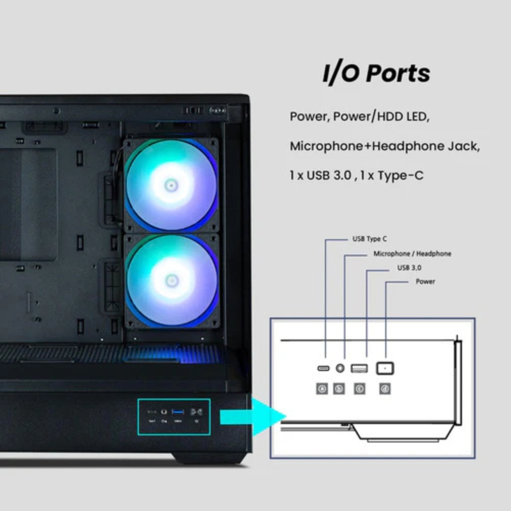 Zalman P30 mATX Mini-Tower PC Case Panoramic Glass 3 x ARGB Fans