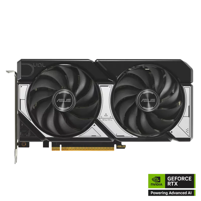 ASUS Dual GeForce RTX 5060 8GB GDDR7 graphics card, dual-fan cooler front view