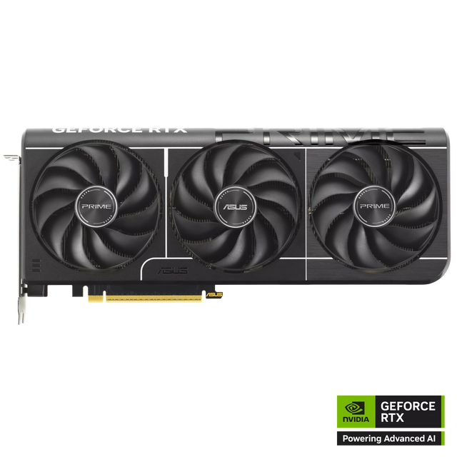 ASUS PRIME GeForce RTX 5070 12GB GDDR7 graphics card, triple-fan cooler front view